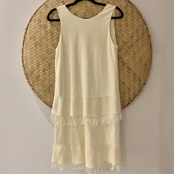 Woman’s Cream THEORY Dress with Fringe Detail - Picture 3 of 7